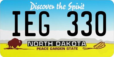 ND license plate IEG330