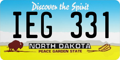 ND license plate IEG331