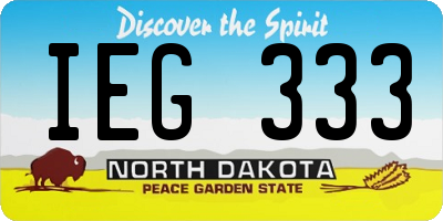 ND license plate IEG333