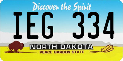 ND license plate IEG334