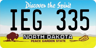 ND license plate IEG335