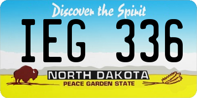 ND license plate IEG336