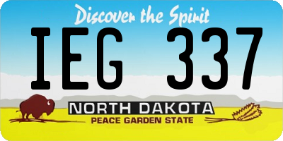 ND license plate IEG337