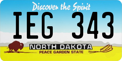 ND license plate IEG343
