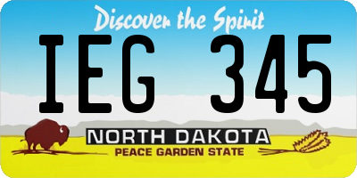 ND license plate IEG345