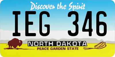 ND license plate IEG346