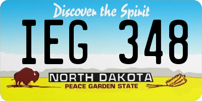 ND license plate IEG348