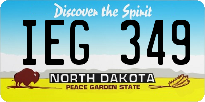 ND license plate IEG349