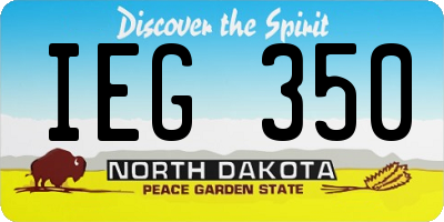 ND license plate IEG350