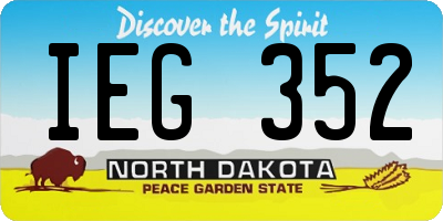ND license plate IEG352