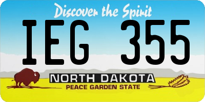 ND license plate IEG355