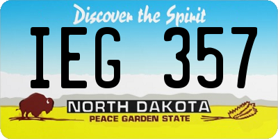 ND license plate IEG357