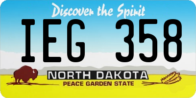 ND license plate IEG358