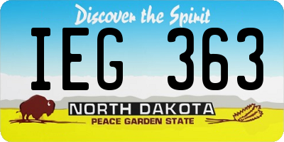 ND license plate IEG363