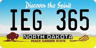 ND license plate IEG365