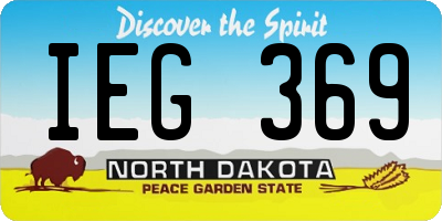 ND license plate IEG369