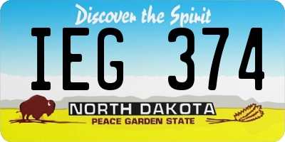ND license plate IEG374