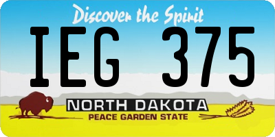 ND license plate IEG375