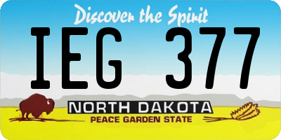 ND license plate IEG377