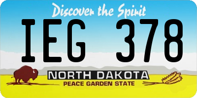 ND license plate IEG378