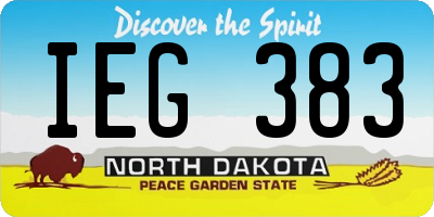 ND license plate IEG383