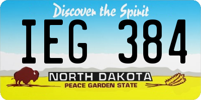 ND license plate IEG384