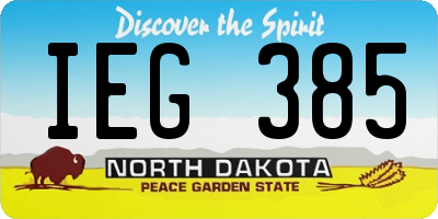 ND license plate IEG385