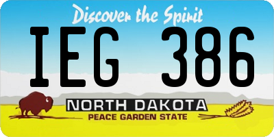 ND license plate IEG386