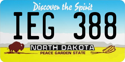 ND license plate IEG388