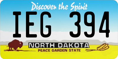 ND license plate IEG394
