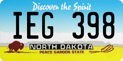 ND license plate IEG398