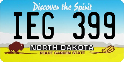 ND license plate IEG399