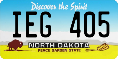 ND license plate IEG405