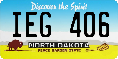 ND license plate IEG406