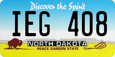 ND license plate IEG408
