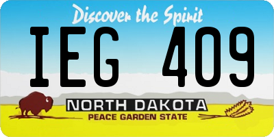 ND license plate IEG409