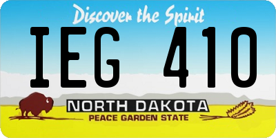 ND license plate IEG410