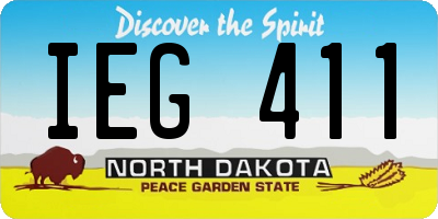 ND license plate IEG411