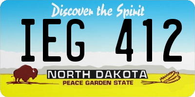 ND license plate IEG412