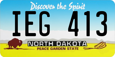 ND license plate IEG413