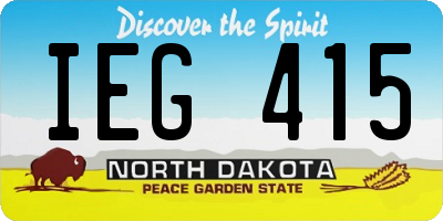 ND license plate IEG415