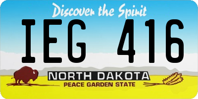 ND license plate IEG416