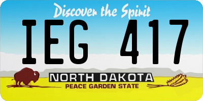 ND license plate IEG417