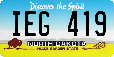 ND license plate IEG419