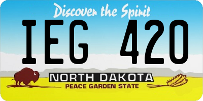 ND license plate IEG420