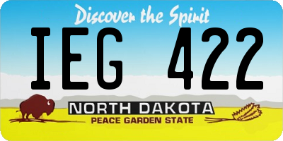 ND license plate IEG422