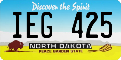 ND license plate IEG425