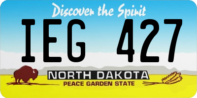 ND license plate IEG427