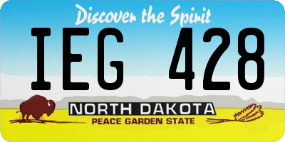 ND license plate IEG428