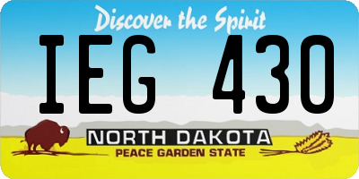 ND license plate IEG430